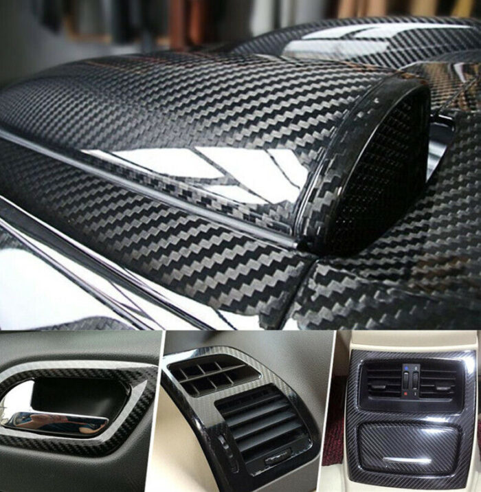 Auto Parts Accessories Carbon Fiber Vinyl Film Car Interior Wrap Stickers 12x60"
