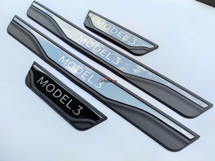 Car Accessories Parts Door Sill Strip Protector Scuff Plate For Tesla Model 3